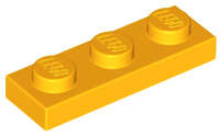 Lego (N) ~ Plate 1 x 3 ~ [Bright Light Orange]