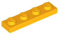 Lego (N) ~ Plate 1 x 4 ~ [Bright Light Orange]
