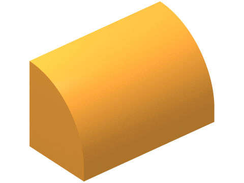 Lego (N) ~ Slope Curved 1 x 2 with Bottom Stud Holder ~ [Bright Light Orange]