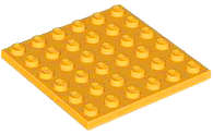 Lego (N) ~ Plate 6 x 6 ~ [Bright Light Orange]