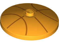 Lego (N) ~ Dish 4 x 4 Inverted (Radar) with Solid Stud with Orange Basketbal ~ [Bright Light Orange]
