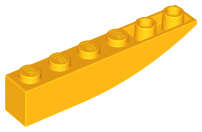 Lego (N) ~ Slope Curved 6 x 1 Inverted ~ [Bright Light Orange]