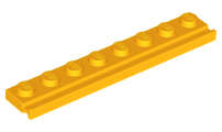 Lego (N) ~ Plate Modified 1 x 8 with Door Rail ~ [Bright Light Orange]