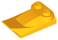 Lego (N) ~ Slope Curved 3 x 2 x 2/3 with 2 Studs Wing End ~ [Bright Light Orange]