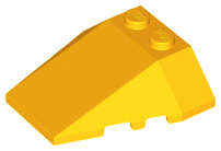 Lego (N) ~ Wedge 4 x 4 Triple with Stud Notches ~ [Bright Light Orange]