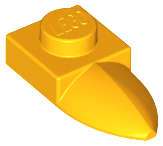 Lego (N) ~ Plate Modified 1 x 1 with Tooth Horizontal ~ [Bright Light Orange]