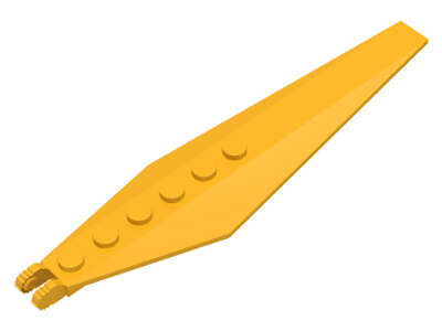 Lego (U) ~ Hinge Plate 3 x 12 with Angled Side Extensions and Tapered Ends ~ [Bright Light Orange]