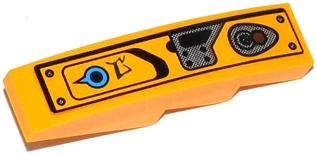 Lego (U) ~ Slope Curved 4 x 1 with Blue Knob Alien Characters and Joystick  ~ [Bright Light Orange]