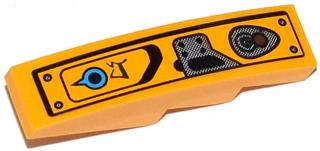 Lego (U) ~ Slope Curved 4 x 1 with Blue Knob Alien Characters and Joystick  ~ [Bright Light Orange]