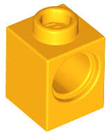 Lego (N) ~ Technic Brick 1 x 1 with Hole ~ [Bright Light Orange]