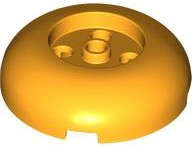 Lego (N) ~ Brick Round 4 x 4 Dome Top with 2 x 2 Recessed Center ~ [Bright Light Orange]