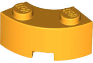 Lego (N) ~ Brick Round Corner 2 x 2 Macaroni with Stud Notch and Reinforced  ~ [Bright Light Orange]