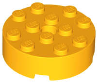 Lego (N) ~ Brick Round 4 x 4 with Hole ~ [Bright Light Orange]