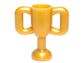 Lego (N) ~ Minifigure Utensil Trophy Cup Small ~ [Pearl Gold]