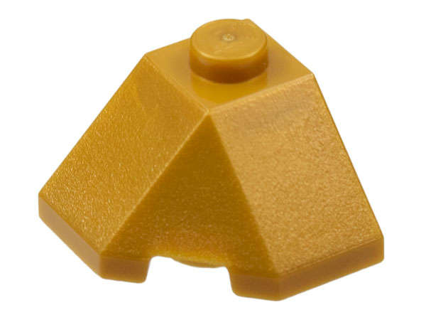 Lego (N) ~ Wedge 2 x 2 (Slope 45 Corner) ~ [Pearl Gold]