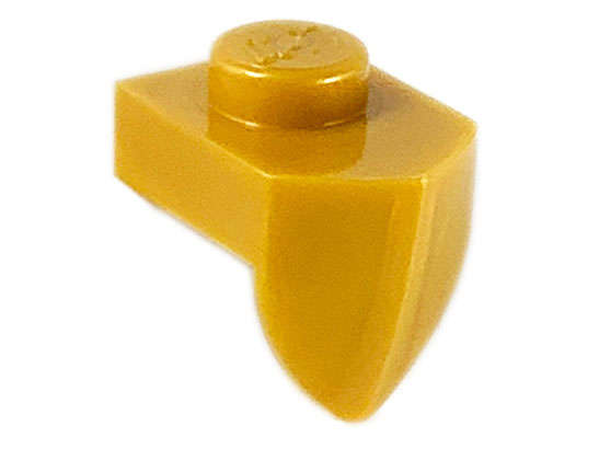 Lego (N) ~ Plate Modified 1 x 1 with Tooth Vertical ~ [Pearl Gold]