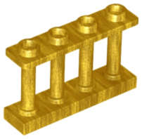 Lego (N) ~ Fence 1 x 4 x 2 Spindled with 4 Studs ~ [Pearl Gold]