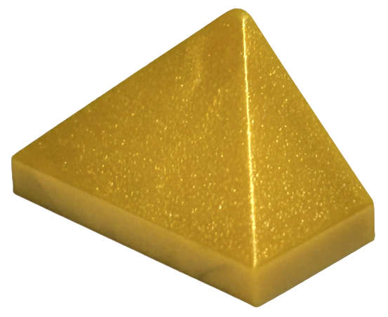 Lego (U) ~ Slope 45 2 x 1 Triple with Bottom Stud Holder ~ [Pearl Gold]