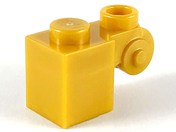 Lego (N) ~ Brick Modified 1 x 1 with Scroll with Hollow Stud ~ [Pearl Gold]