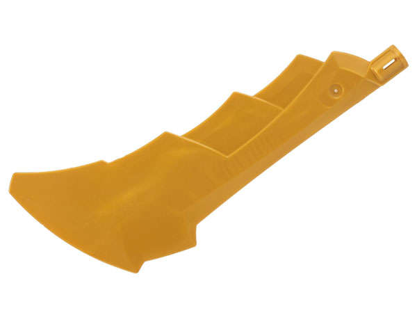 Lego (N) ~ Large Figure Weapon Blade Serrated with Axle Hole ~ [Pearl Gold]