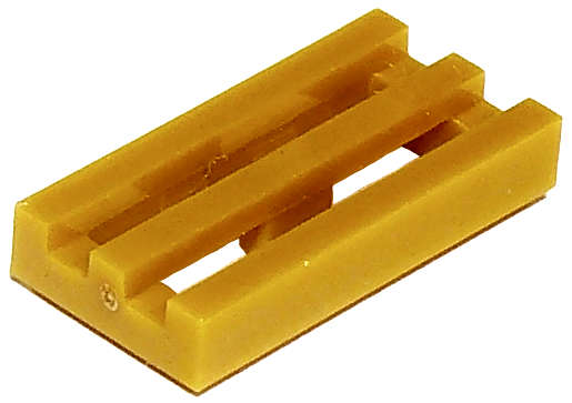 Lego (N) ~ Tile Modified 1 x 2 Grille with Bottom Groove ~ [Pearl Gold]