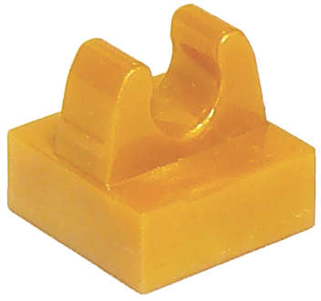 Lego (U) ~ Tile Modified 1 x 1 with Clip ~ [Pearl Gold]