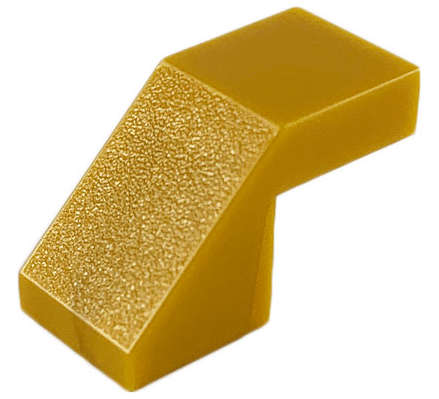 Lego (N) ~ Slope 45 2 x 1 with Cutout without Stud ~ [Pearl Gold]