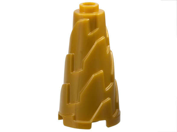 Lego (N) ~ Cone 2 x 2 x 3 Jagged - Step Drill ~ [Pearl Gold]