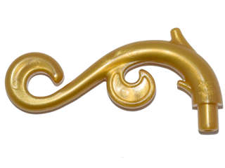 Lego (N) ~ Plant Stem Curved with Bar Thorns and Swirls ~ [Pearl Gold]