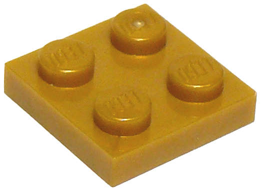 Lego (N) ~ Plate 2 x 2 ~ [Pearl Gold]