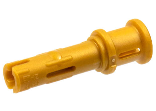 Lego (N) ~ Technic Pin 3L with Friction Ridges and Stop Bush ~ [Pearl Gold]