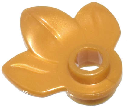 Lego (N) ~ Plant Plate Round 1 x 1 with 3 Leaves ~ [Pearl Gold]
