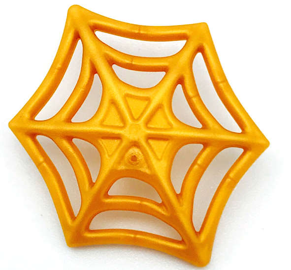 Lego (N) ~ Minifigure Weapon Web Effect Medium with Bar on Back ~ [Pearl Gold]
