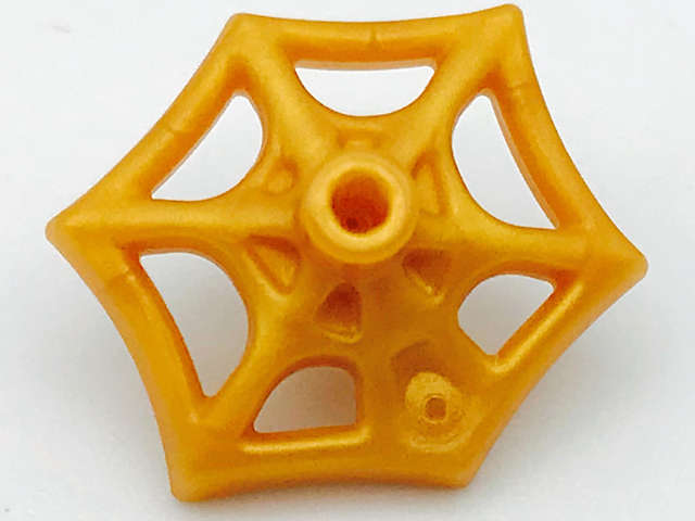 Lego (N) ~ Minifigure Weapon Web Effect Small with Short Bar on Front and Back ~ [Pearl Gold]
