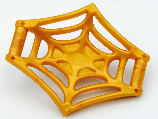 Lego (N) ~ Minifigure Weapon Web Effect Large with Bar on Back and Bar Handles on Sid ~ [Pearl Gold]