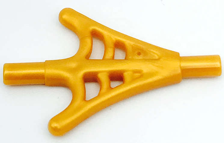 Lego (N) ~ Minifigure Weapon Web Effect Branched with Bar Ends ~ [Pearl Gold]
