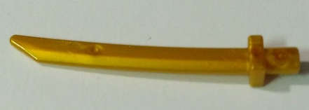 Lego (N) ~ Minifigure Weapon Sword Blade with Bar Square Crossguard ~ [Pearl Gold]