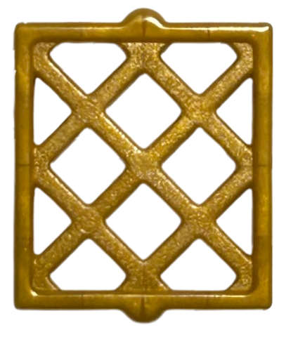 Lego (U) ~ Pane for Window 1 x 2 x 2 Lattice Diamond ~ [Pearl Gold]