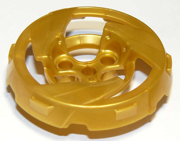 Lego (N) ~ Wheel Cover 3 Mag Spoke with 4 Pin Holes ~ [Pearl Gold]