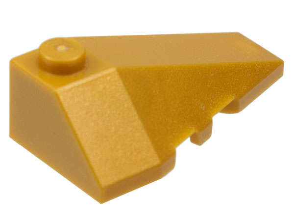 Lego (N) ~ Wedge 4 x 2 Triple Right ~ [Pearl Gold]