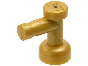 Lego (N) ~ Tap 1 x 1 without Hole in Nozzle End ~ [Pearl Gold]