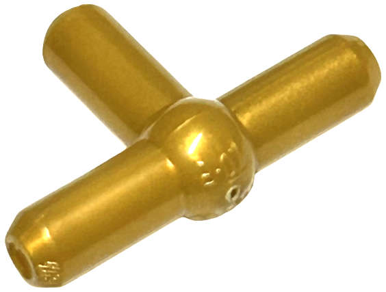Lego (N) ~ Pneumatic T Piece Second Version (T Bar with Ball in Center) ~ [Pearl Gold]