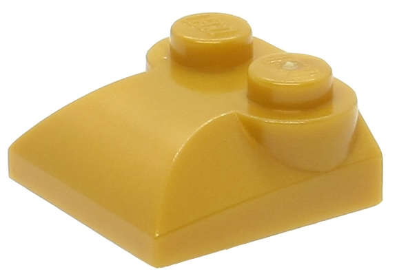 Lego (N) ~ Slope Curved 2 x 2 x 2/3 with 2 Studs and Curved Sides ~ [Pearl Gold]