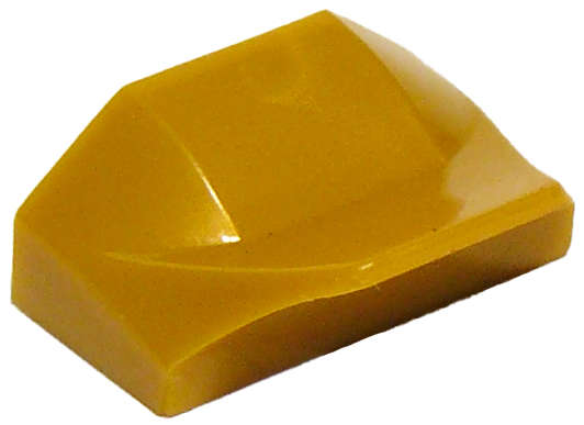 Lego (U) ~ Slope Curved 1 x 2 x 2/3 Wing End ~ [Pearl Gold]