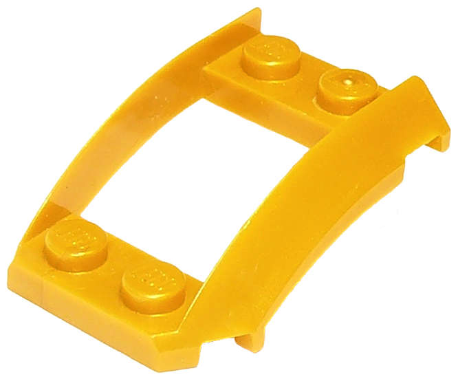 Lego (N) ~ Wedge 4 x 3 Open with Cutout and 4 Studs ~ [Pearl Gold]