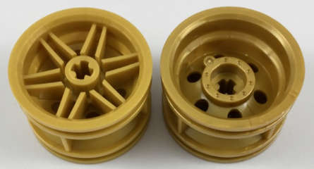 Lego (U) ~ Wheel 30.4mm D. x 20mm with No Pin Holes and Reinforced Rim ~ [Pearl Gold]