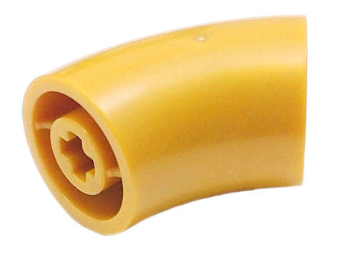 Lego (N) ~ Brick Round 2 x 2 D. 45 degrees Elbow (25.5mm Standing Height) ~ [Pearl Gold]