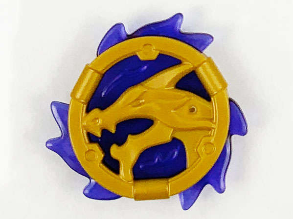 Lego (N) ~ Ring 3 x 3 with Dragon Head with Molded Trans-Purple Flames Pattern (Ninja ~ [Pearl Gold]