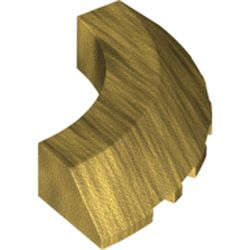 Lego (N) ~ Brick Round Corner 5 x 5 with Slope 45 Edge without Studs ~ [Pearl Gold]