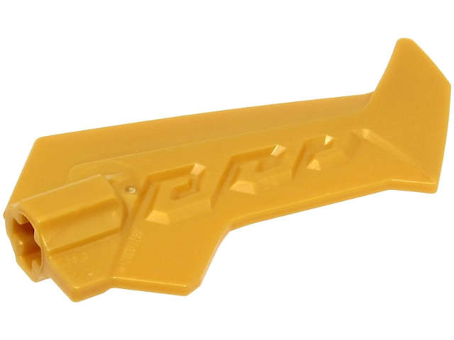 Lego (N) ~ Large Figure Weapon Blade Jagged with Axle Holder ~ [Pearl Gold]